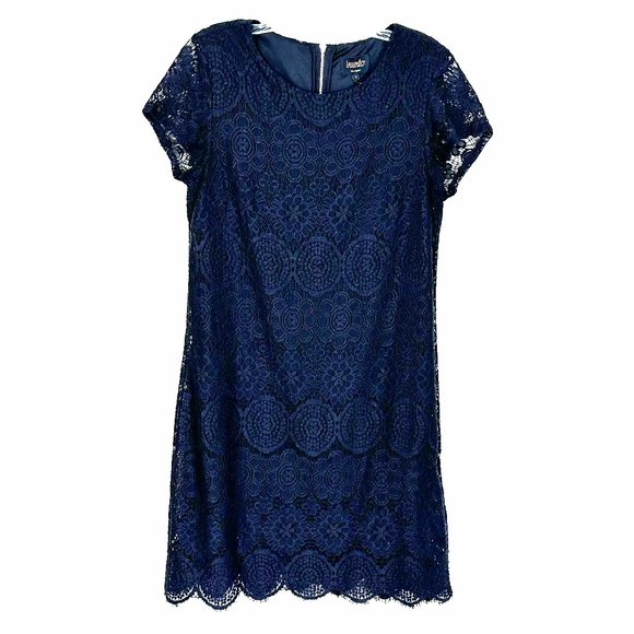 LAUNDRY BY SHELLI SEGAL Black Lace Cocktail Dress Goth Fairy Sheer, Size 8 - Picture 1 of 10